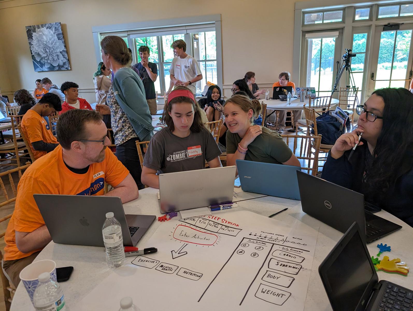 Teams work together using tech to research, develop, and prepare presentation of their solution - Hackathon 2024