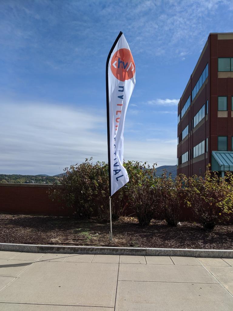 HVTechFest flags and signage